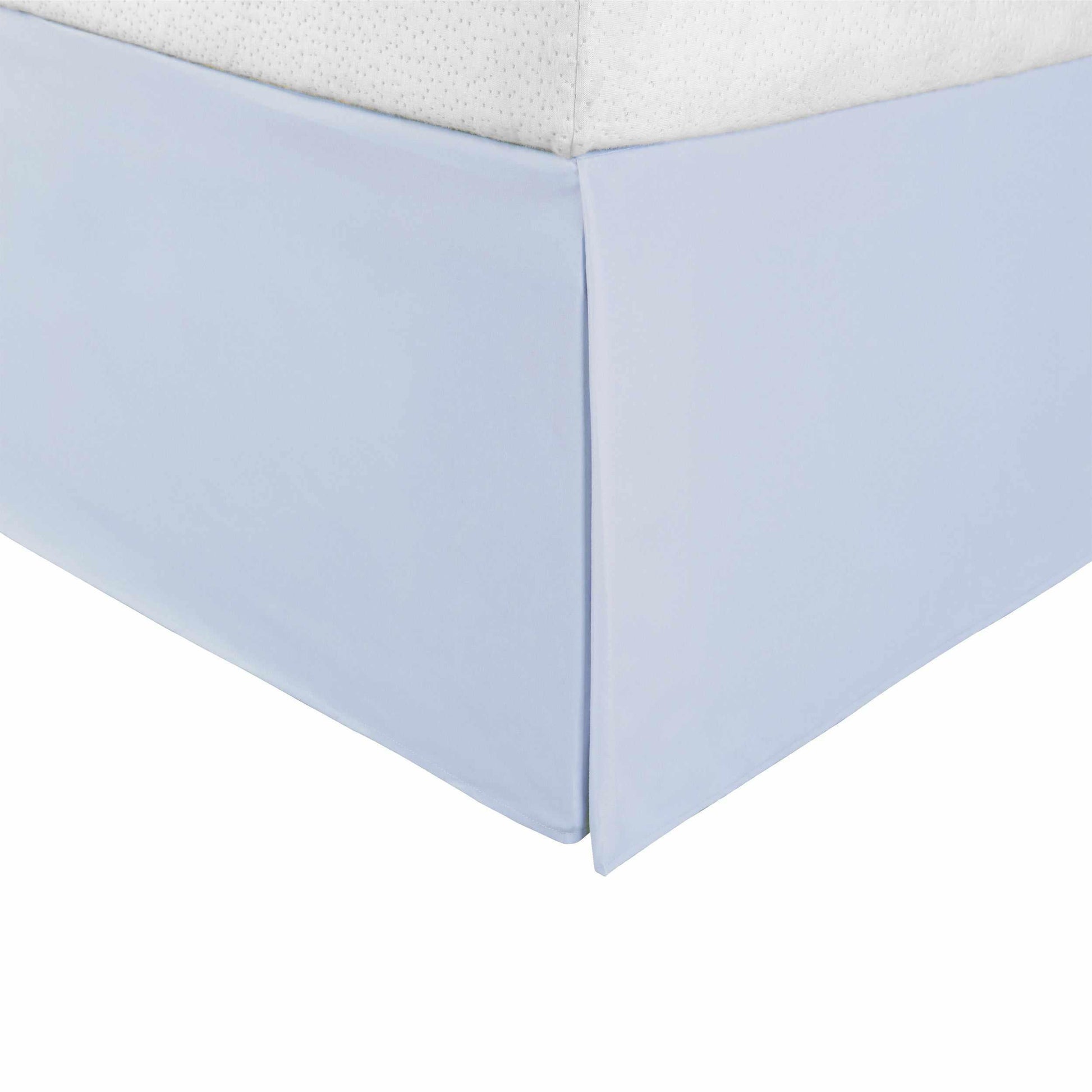  Solid Microfiber Wrinkle Resistant 15 Inch Drop Bed Skirt - Light Blue