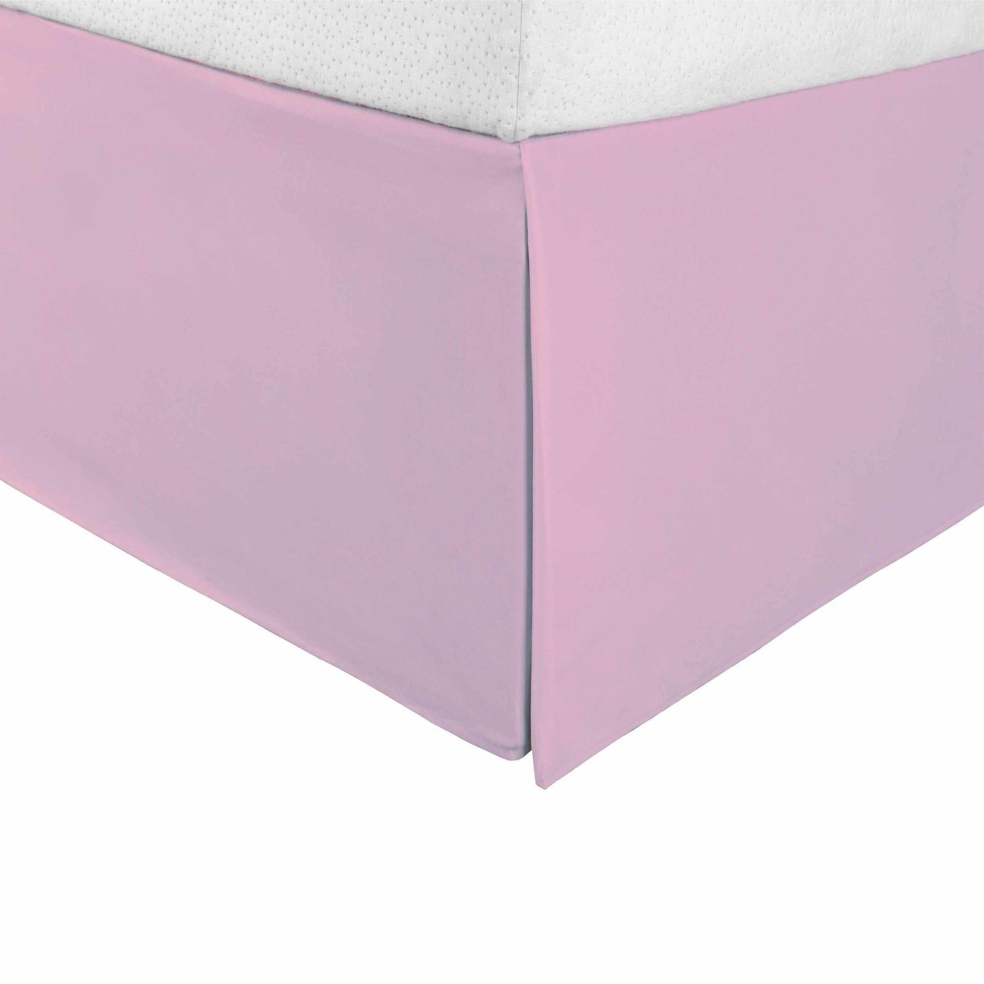  Solid Microfiber Wrinkle Resistant 15 Inch Drop Bed Skirt - Pink