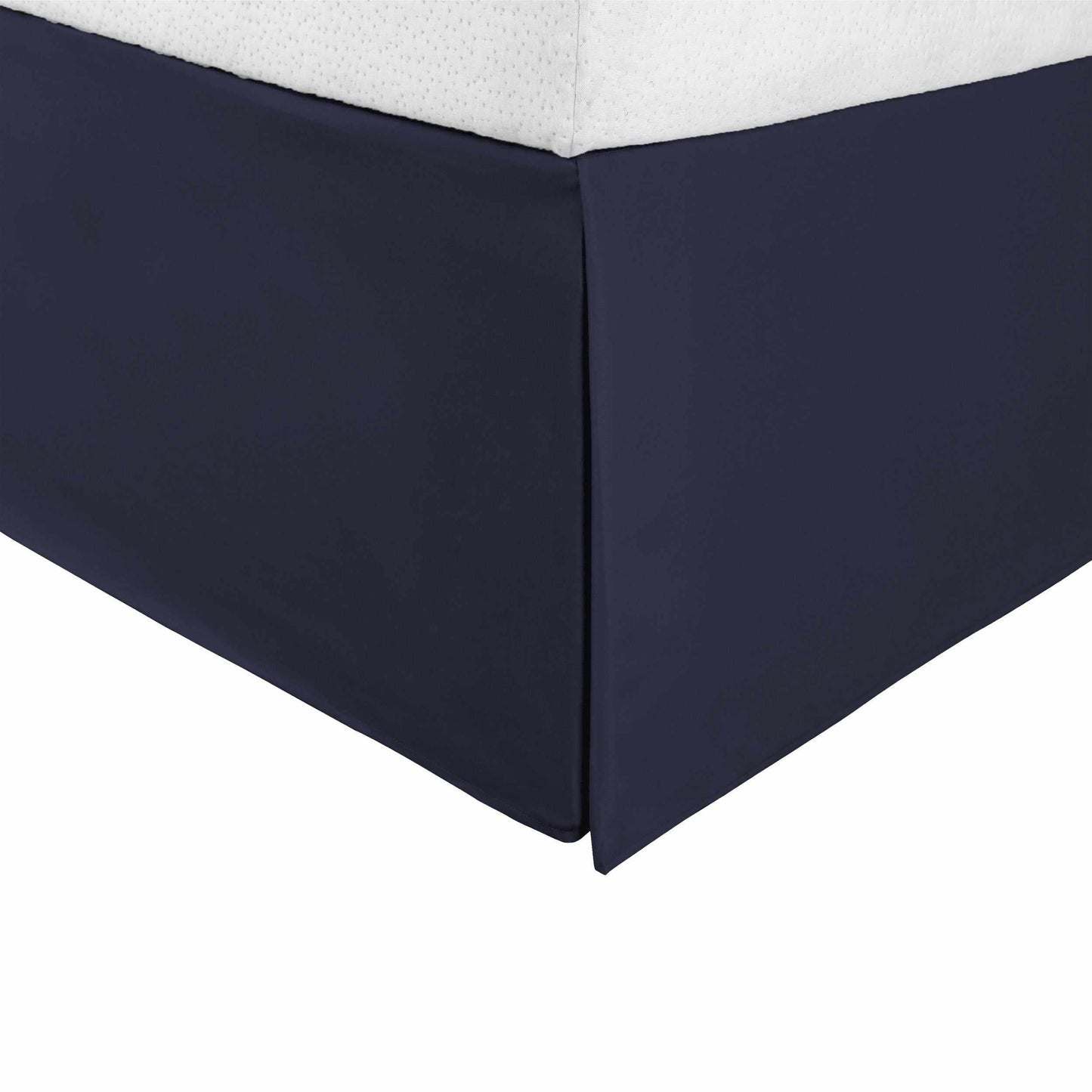  Solid Microfiber Wrinkle Resistant 15 Inch Drop Bed Skirt - Navy Blue
