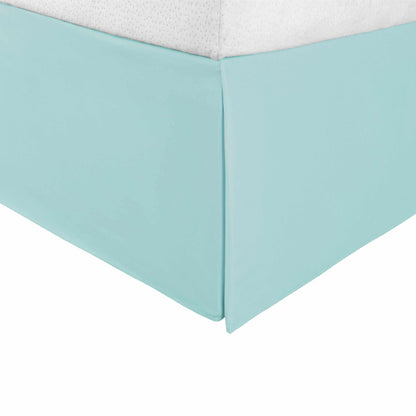 Solid Microfiber Wrinkle Resistant 15 Inch Drop Bed Skirt - Aqua Marine