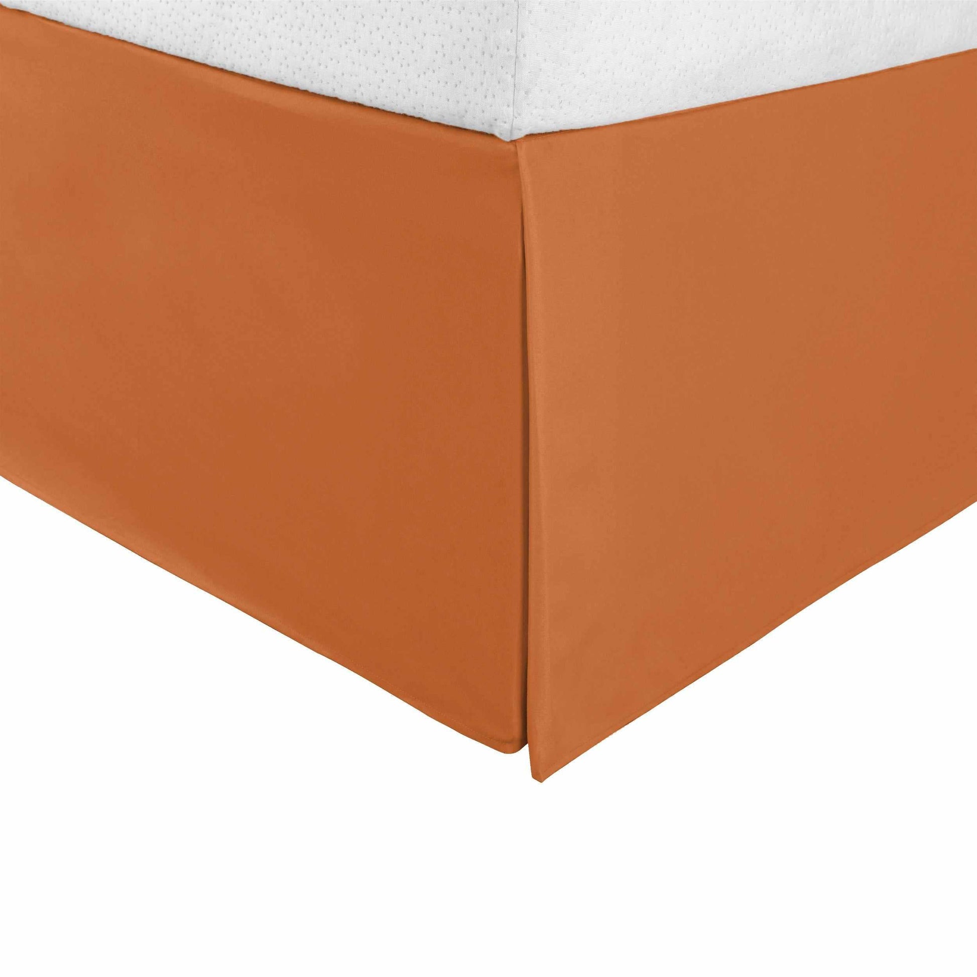  Solid Microfiber Wrinkle Resistant 15 Inch Drop Bed Skirt - Pumpkin