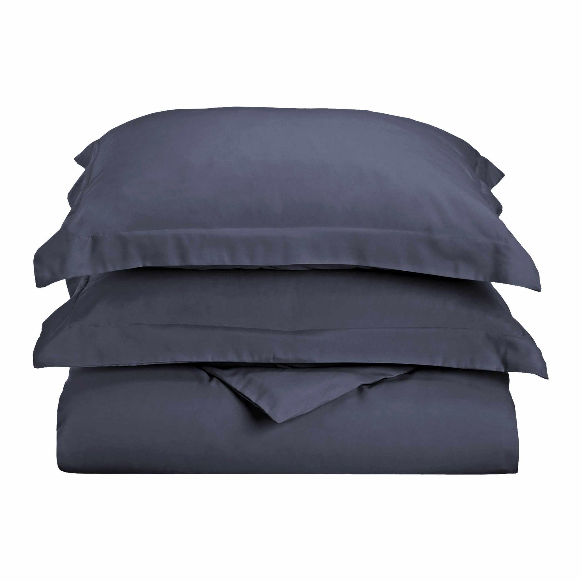  Superior Solid Microfiber Wrinkle Resistant Duvet Cover Set - Navy Blue