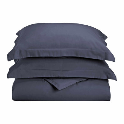  Superior Solid Microfiber Wrinkle Resistant Duvet Cover Set - Navy Blue