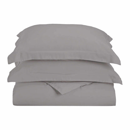  Superior Solid Microfiber Wrinkle Resistant Duvet Cover Set - Silver
