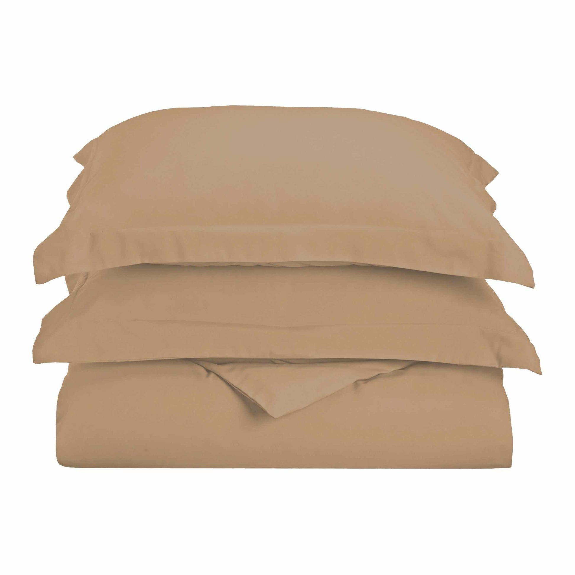  Superior Solid Microfiber Wrinkle Resistant Duvet Cover Set -  Taupe