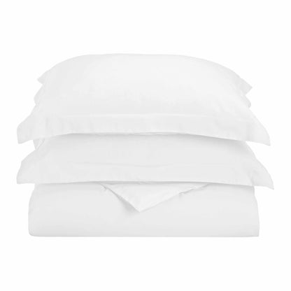  Superior Solid Microfiber Wrinkle Resistant Duvet Cover Set -  White