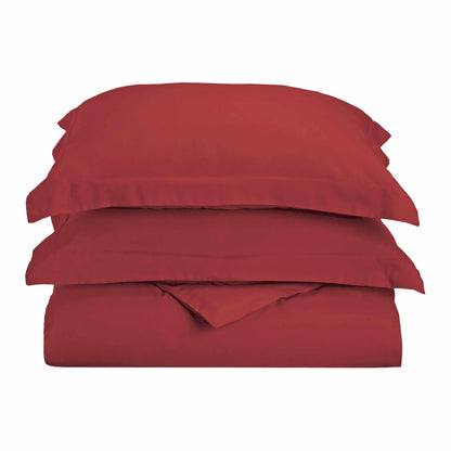  Superior Solid Microfiber Wrinkle Resistant Duvet Cover Set - Burgundy