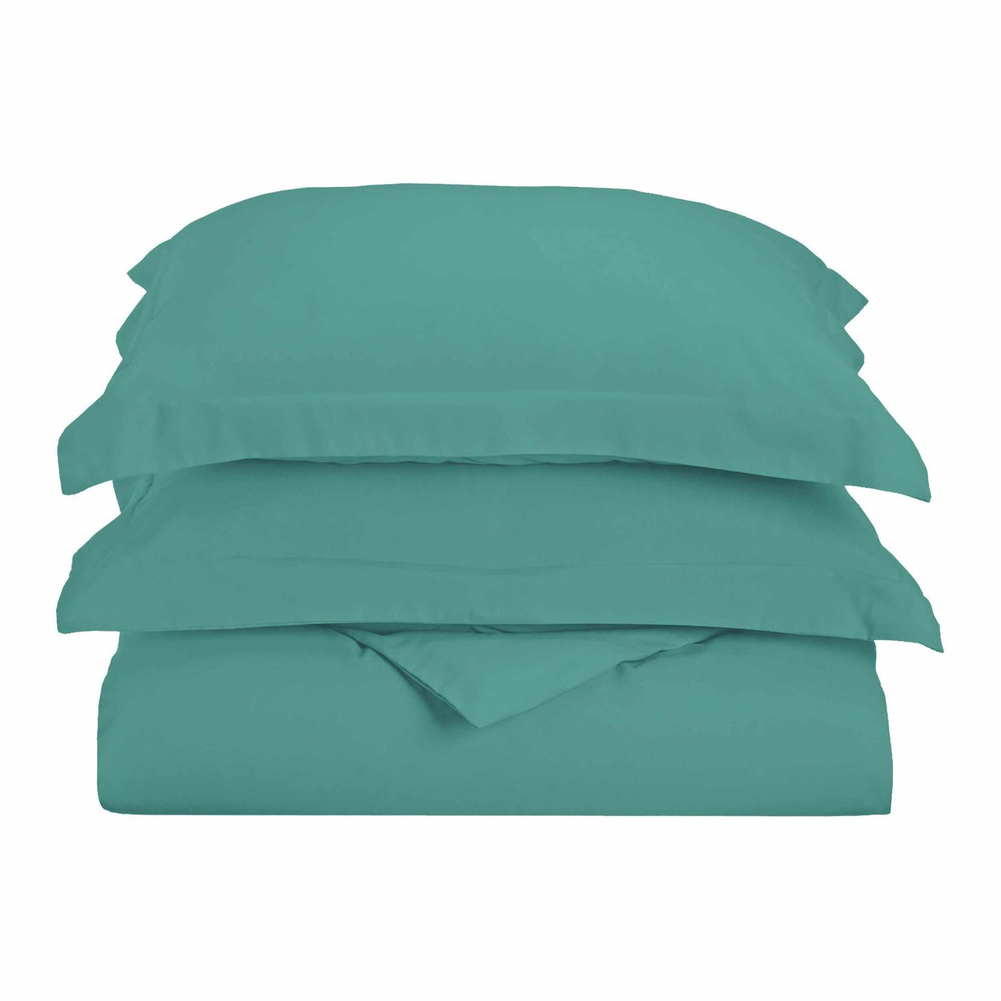 Superior Solid Microfiber Wrinkle Resistant Duvet Cover Set - Teal