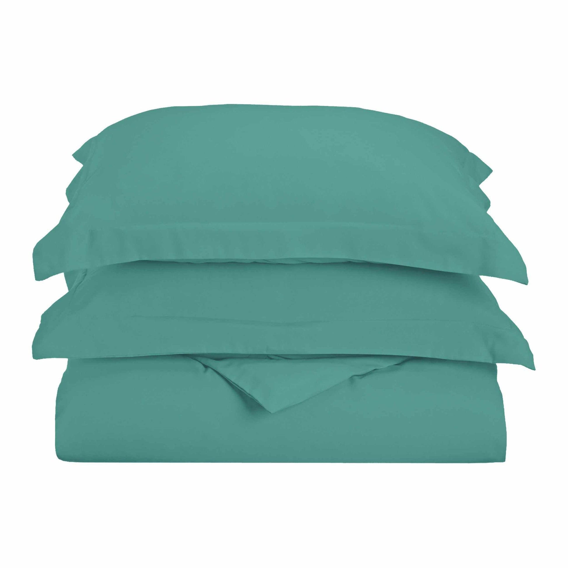  Superior Solid Microfiber Wrinkle Resistant Duvet Cover Set - Teal