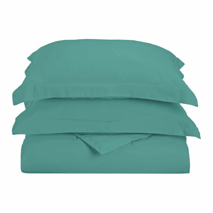  Superior Solid Microfiber Wrinkle Resistant Duvet Cover Set - Teal
