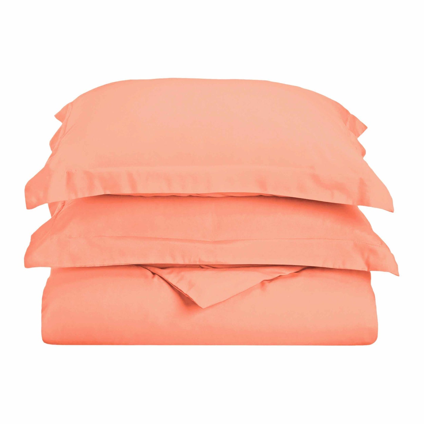  Superior Solid Microfiber Wrinkle Resistant Duvet Cover Set - Coral
