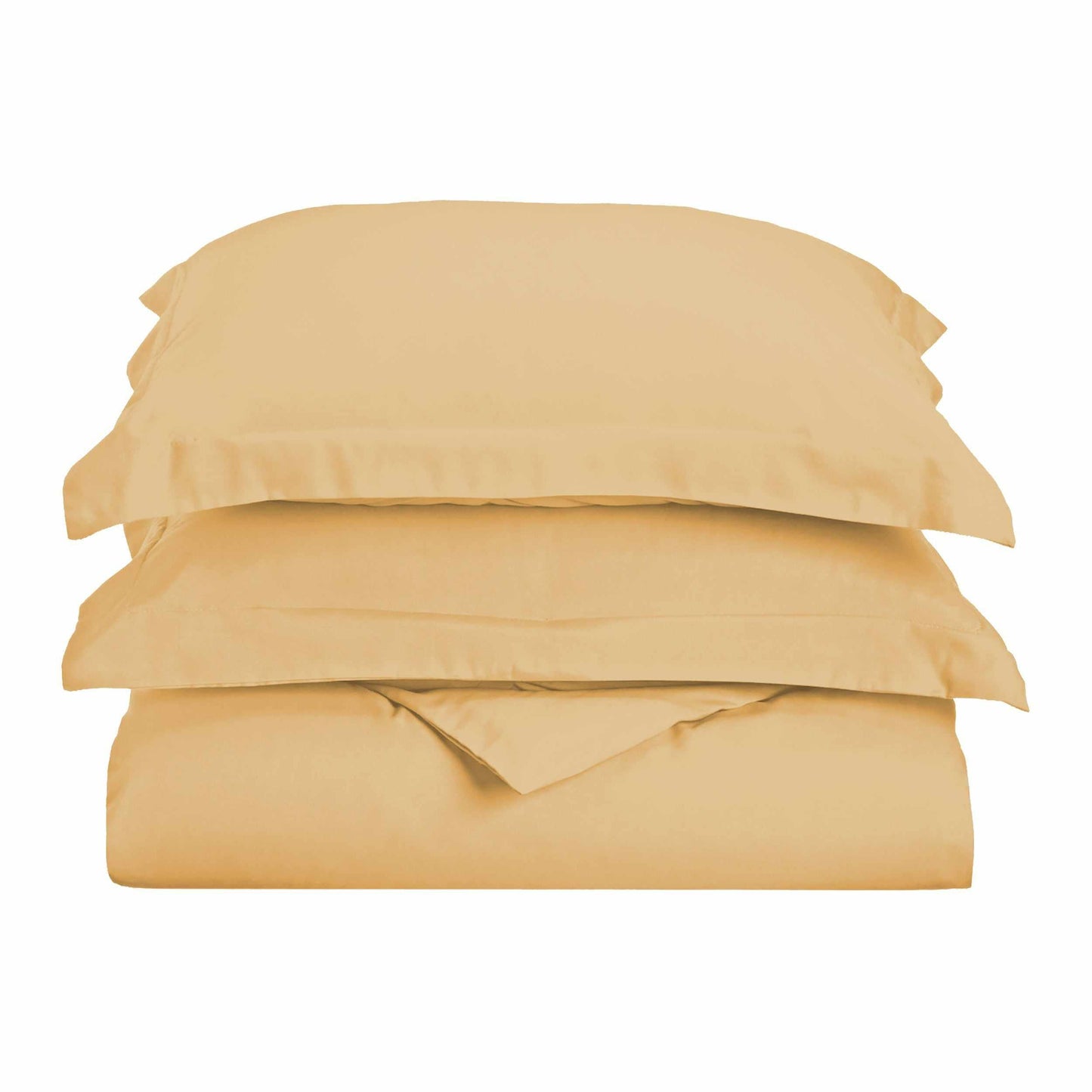  Superior Solid Microfiber Wrinkle Resistant Duvet Cover Set - Gold