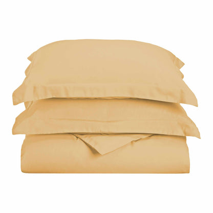  Superior Solid Microfiber Wrinkle Resistant Duvet Cover Set - Gold