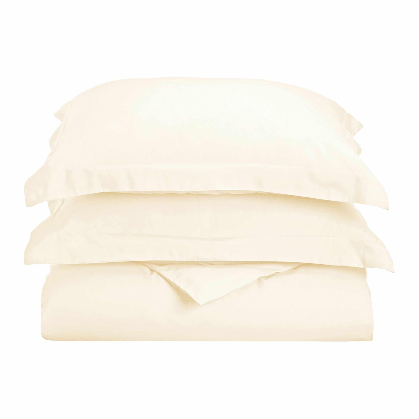  Superior Solid Microfiber Wrinkle Resistant Duvet Cover Set - Ivory