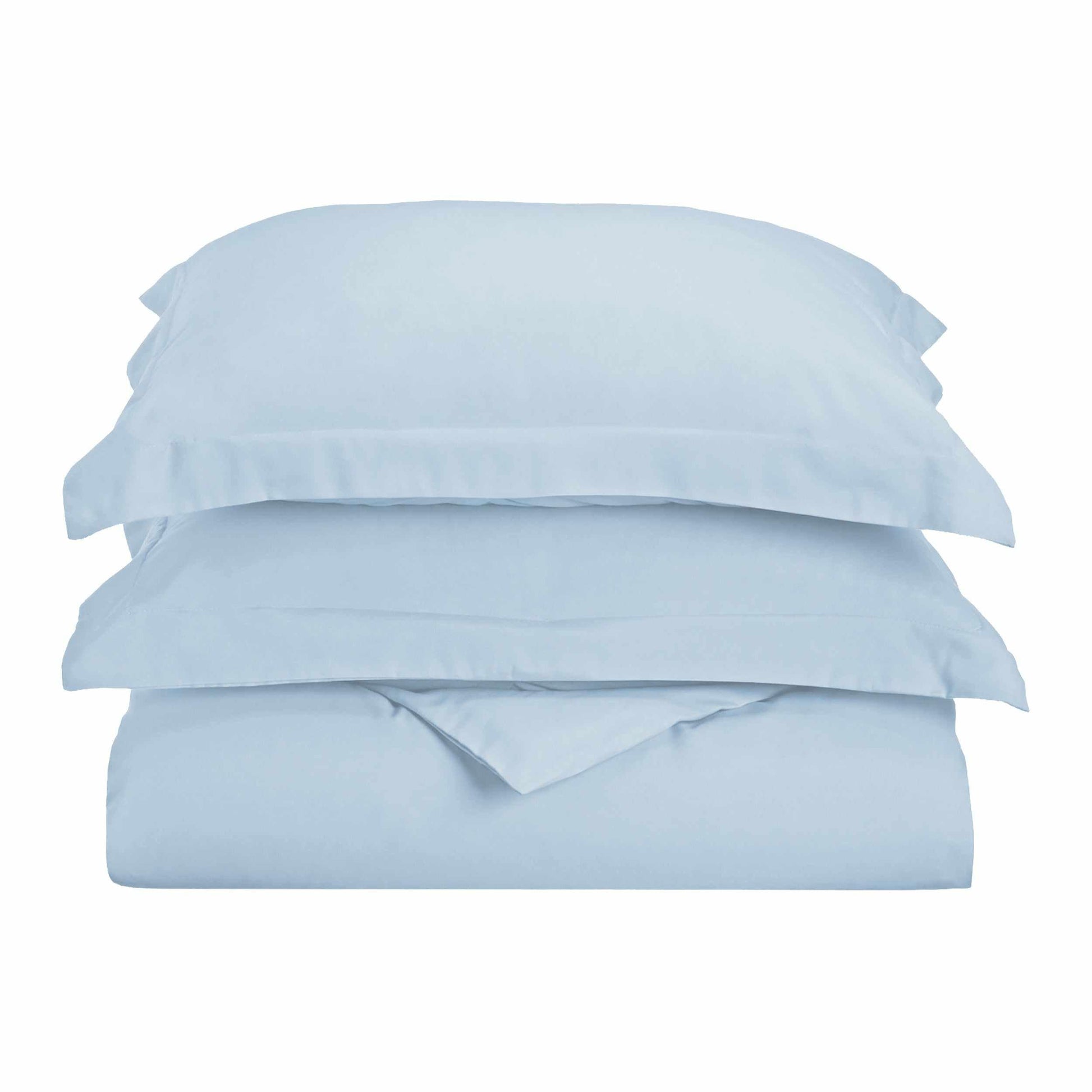 Superior Solid Microfiber Wrinkle Resistant Duvet Cover Set - Light Blue