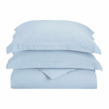 Superior Solid Microfiber Wrinkle Resistant Duvet Cover Set - Light Blue