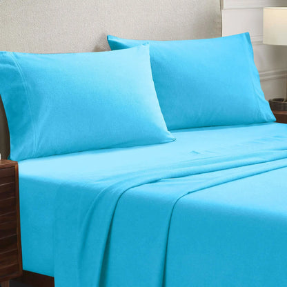 Solid Flannel Cotton Soft Fuzzy Pillowcases, Set of 2