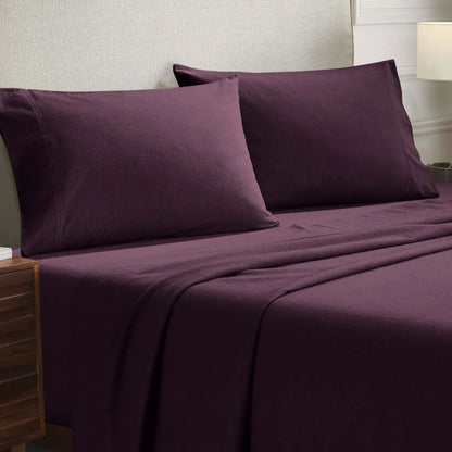 Solid Flannel Cotton Soft Fuzzy Pillowcases, Set of 2