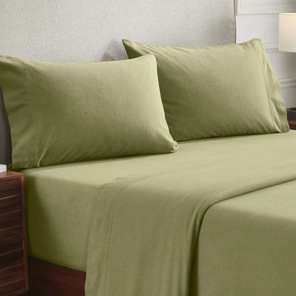 Solid Flannel Cotton Soft Fuzzy Pillowcases, Set of 2