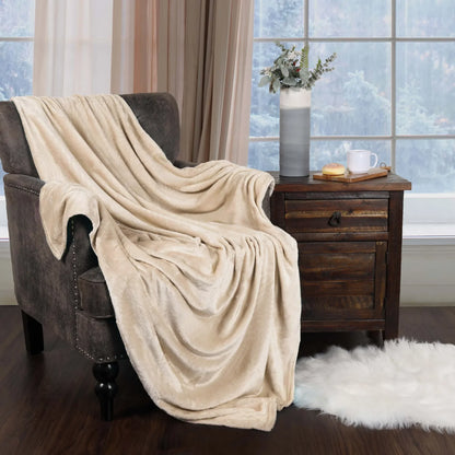 Fleece Plush Medium Weight Fluffy Soft Decorative Blanket Or Throw