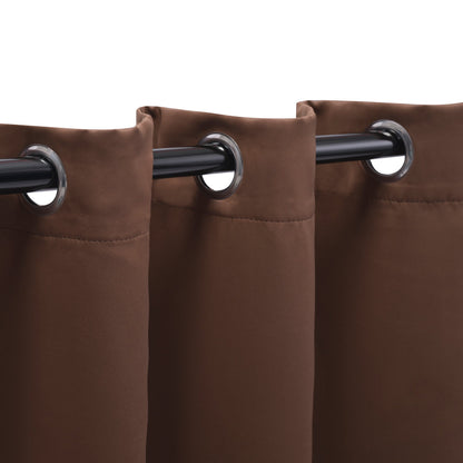 Solid Machine Washable Room Darkening Blackout Curtains, Set of 2 - Cappuccino