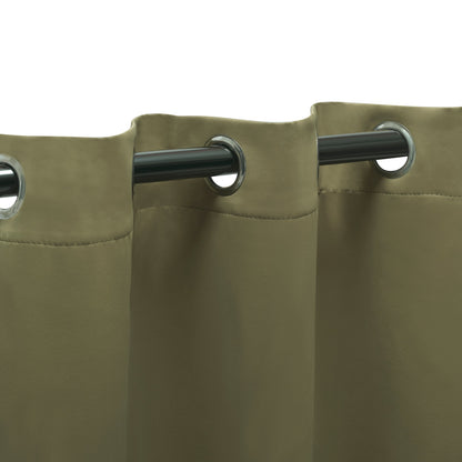 Solid Machine Washable Room Darkening Blackout Curtains, Set of 2 - OliveGreen