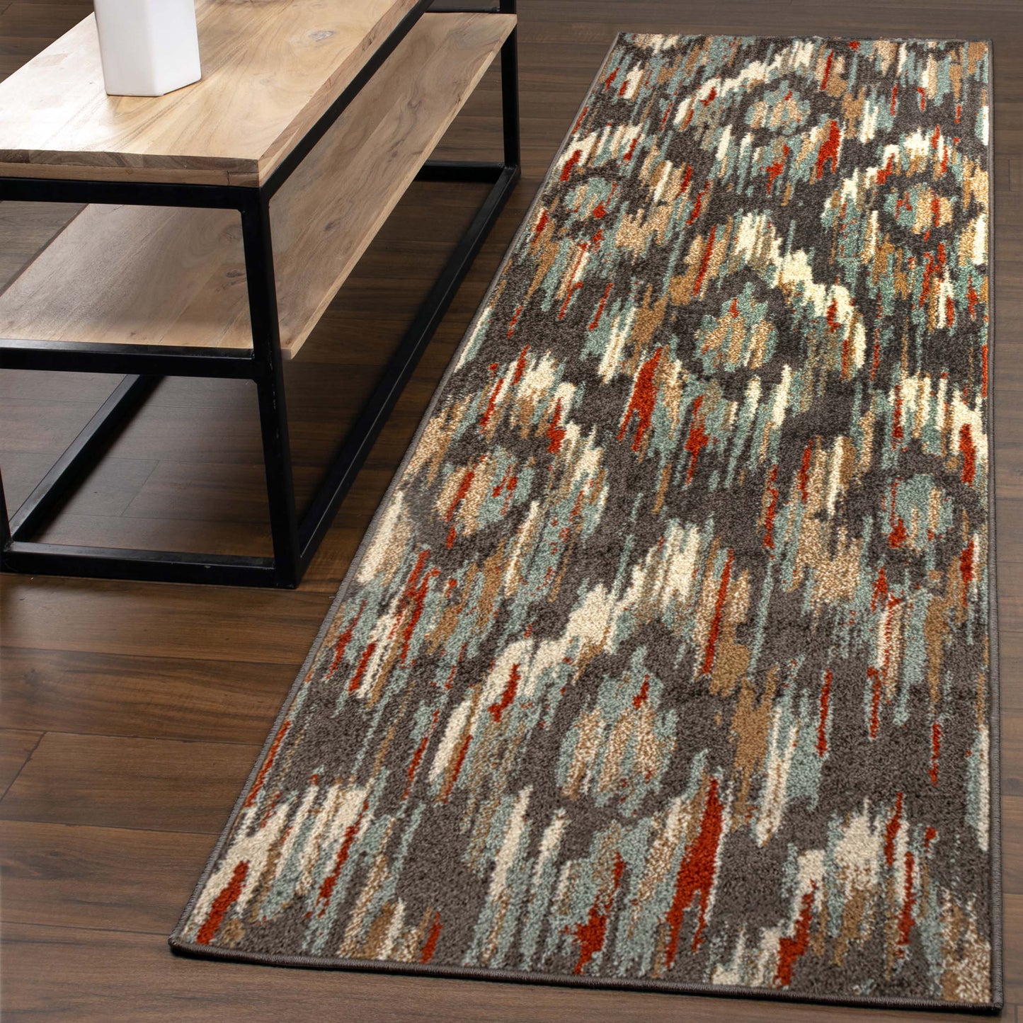 Superior Solitaire Modern Abstract Diamond Motif Indoor Area Rug - Gray