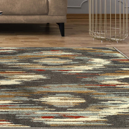 Superior Solitaire Modern Abstract Diamond Motif Indoor Area Rug - Gray