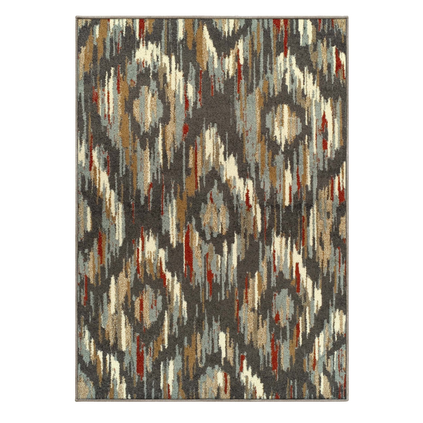 Superior Solitaire Modern Abstract Diamond Motif Indoor Area Rug - Gray