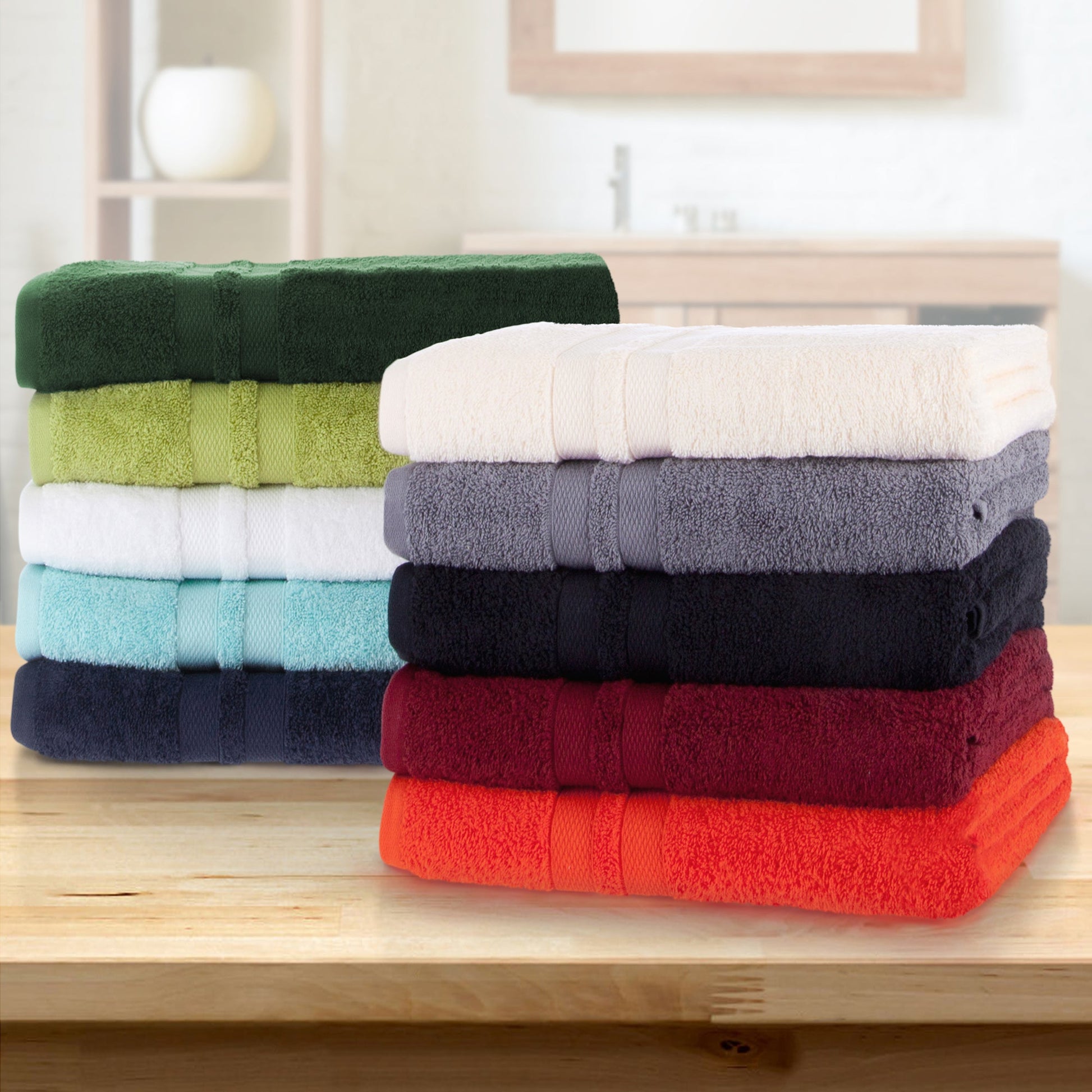 Superior Ultra Soft Cotton Absorbent Solid Assorted 3-Piece Towel Set - Ivory