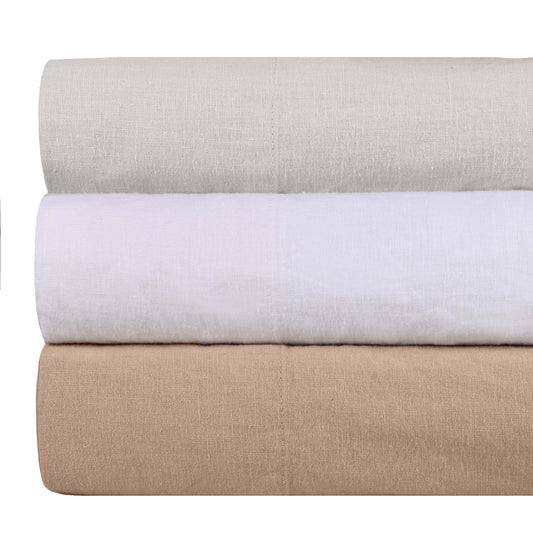 Superior Cotton Linen Blend Deep Pocket 4-Piece Bed Sheet Set - Silver