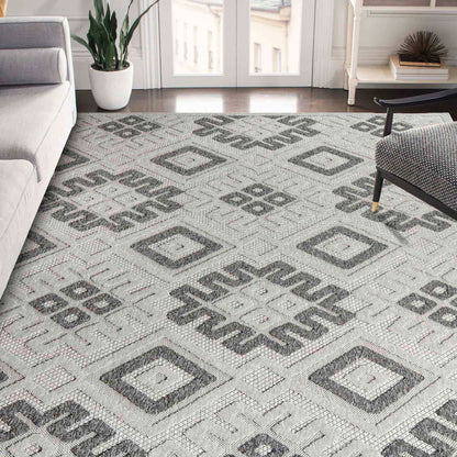 Sterling Modern Geometric Diamonds Indoor/Outdoor Area Rug - Slate
