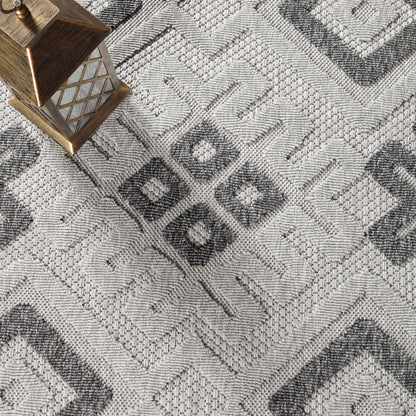 Sterling Modern Geometric Diamonds Indoor/Outdoor Area Rug - Slate