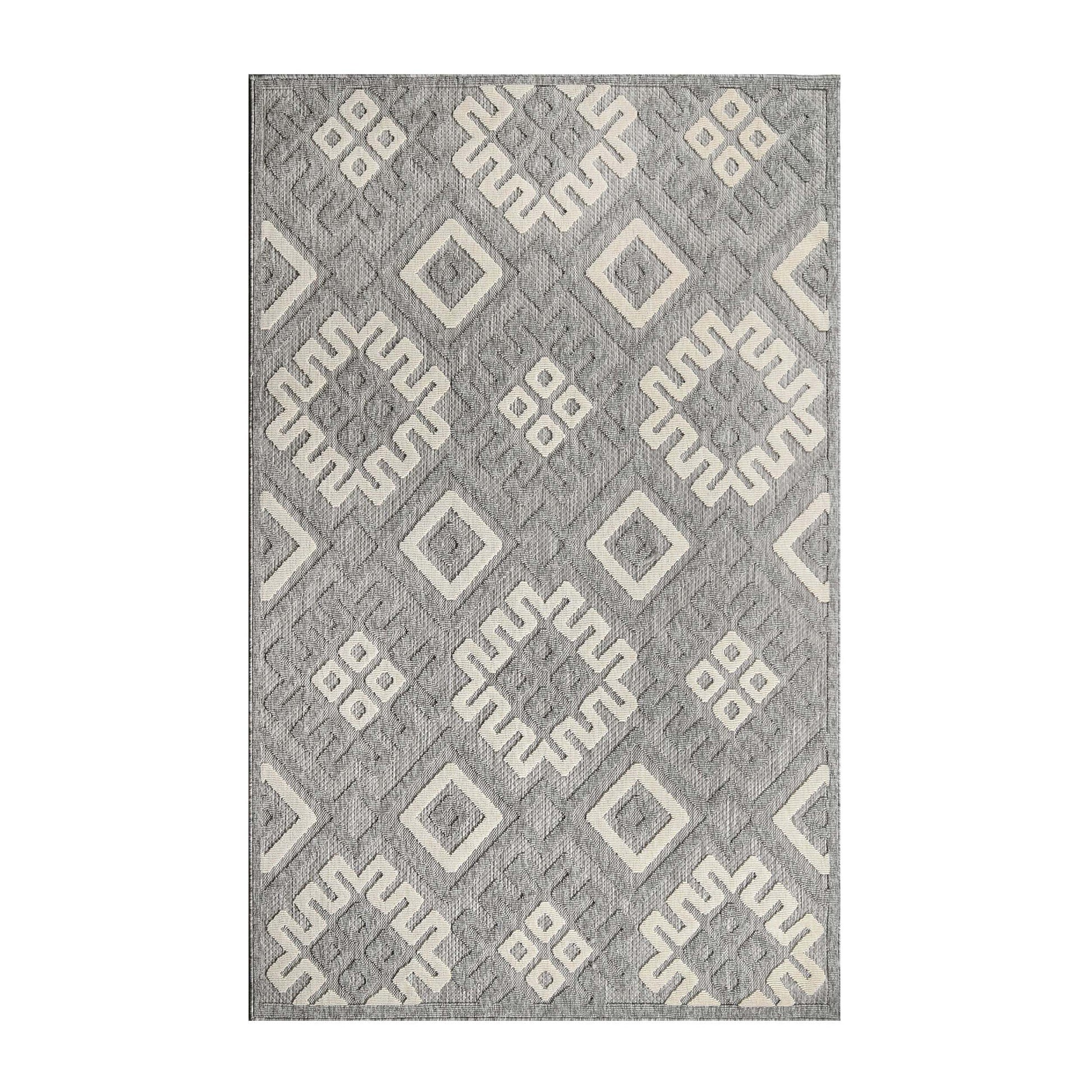 Sterling Modern Geometric Diamonds Indoor/Outdoor Area Rug - Grey