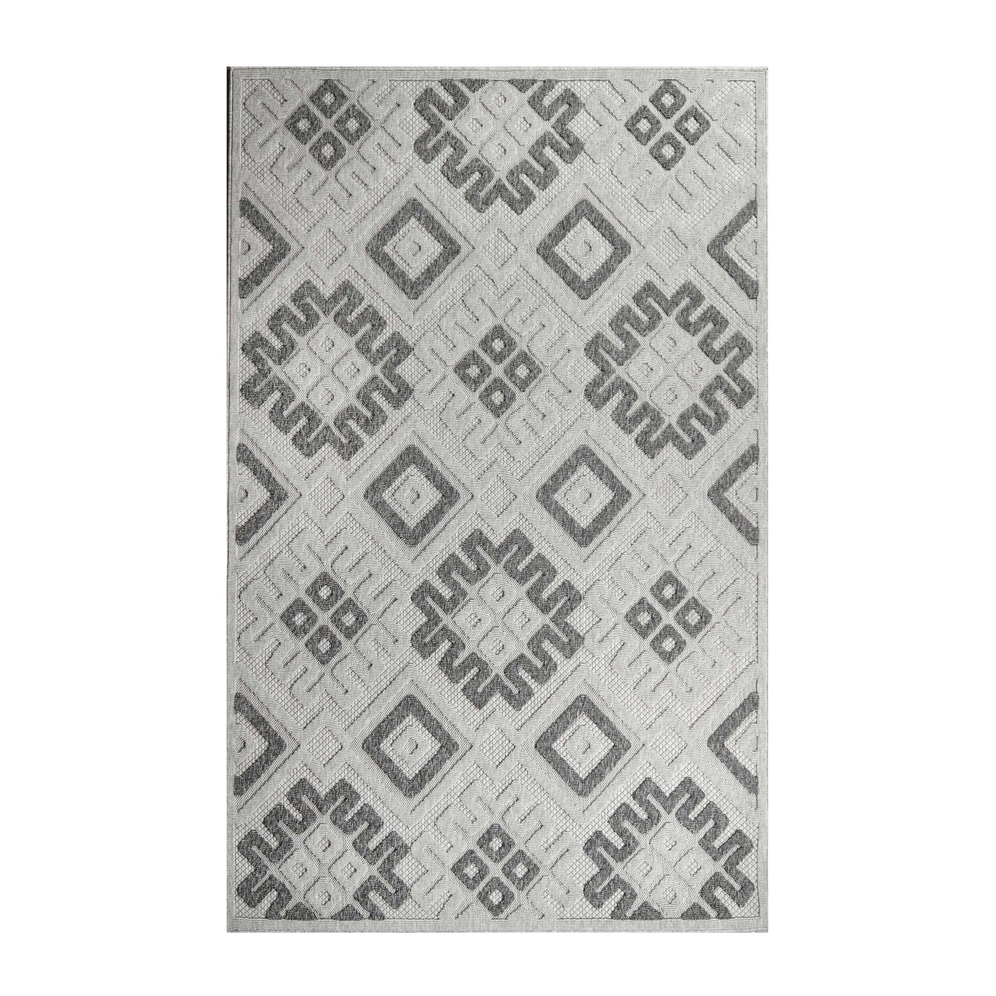 Sterling Modern Geometric Diamonds Indoor/Outdoor Area Rug - Slate
