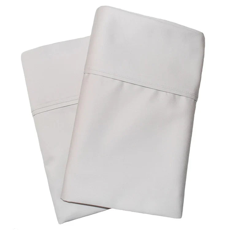 1000 Thread Count Cotton Blend Solid Pillowcase Set - Stone