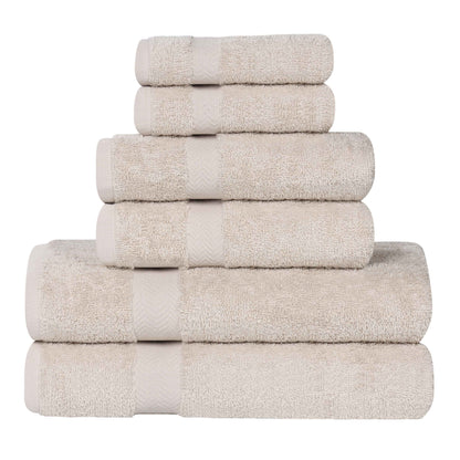 6 Piece Cotton Eco-Friendly Soft Absorbent Towel Set