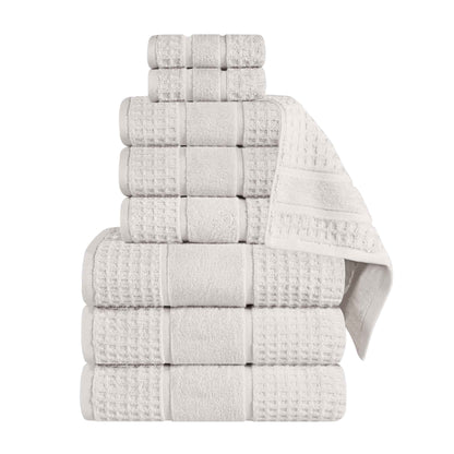 Napa Zero Twist Cotton Solid Waffle Honeycomb 9 Piece Towel Set