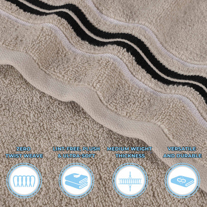 Sadie Zero Twist Cotton Solid Absorbent 3 Piece Towel Set
