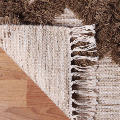  Superior Bohemian Wool Geometric Medallion Fringe Indoor Area or Runner Rug - Sand-Taupe