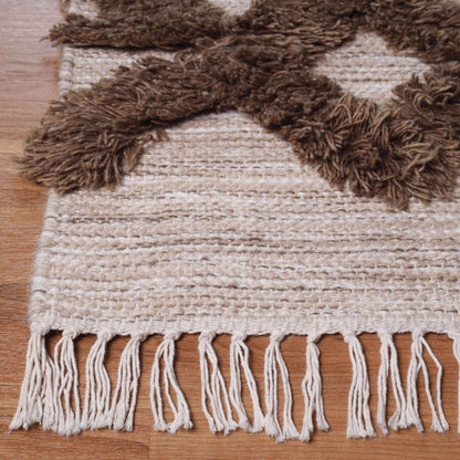  Superior Bohemian Wool Geometric Medallion Fringe Indoor Area or Runner Rug - Sand-Taupe