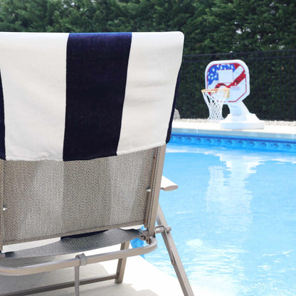 Superior Cotton Standard Size Cabana Stripe Chaise Lounge Chair Cover - Blue