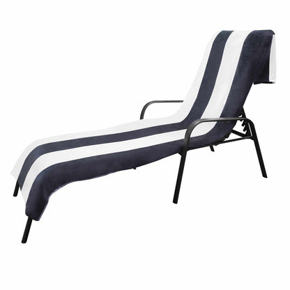 Superior Cotton Standard Size Cabana Stripe Chaise Lounge Chair Cover - Charcoal