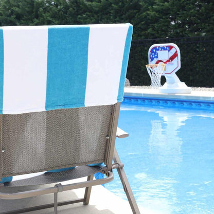 Superior Cotton Standard Size Cabana Stripe Chaise Lounge Chair Cover - Turquoise