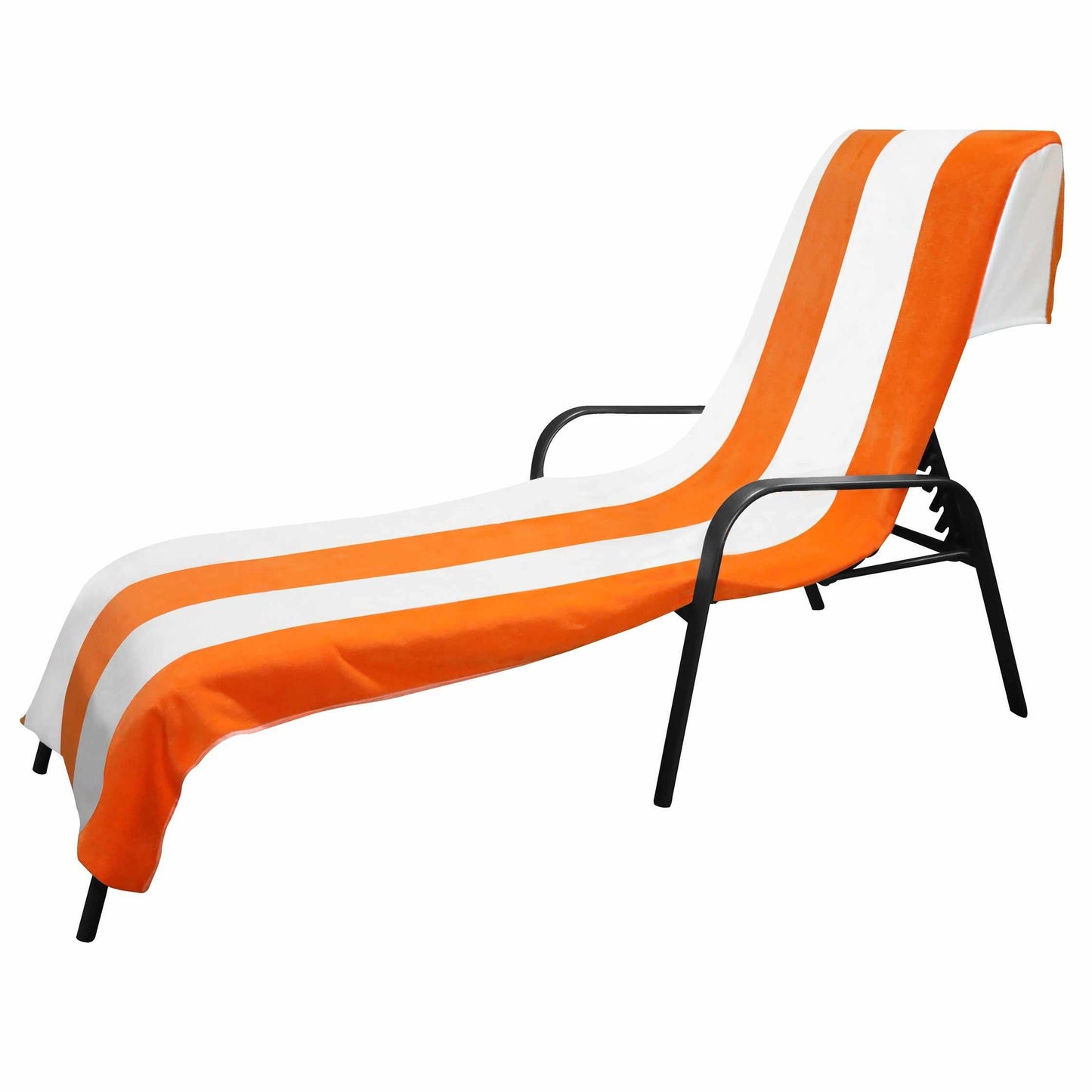 Superior Cotton Standard Size Cabana Stripe Chaise Lounge Chair Cover - Orange