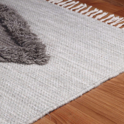  Superior Eclectic Wool Abstract Geometric Fringe Indoor Area or Runner Rug - Slate