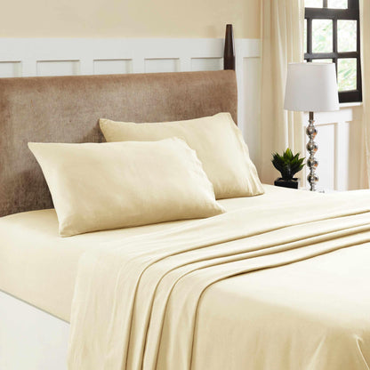  Superior Fleur-de-Lis Deep Pocket Cotton Flannel Sheet Set - Ivory