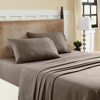  Superior Fleur-de-Lis Deep Pocket Cotton Flannel Sheet Set - Charcoal