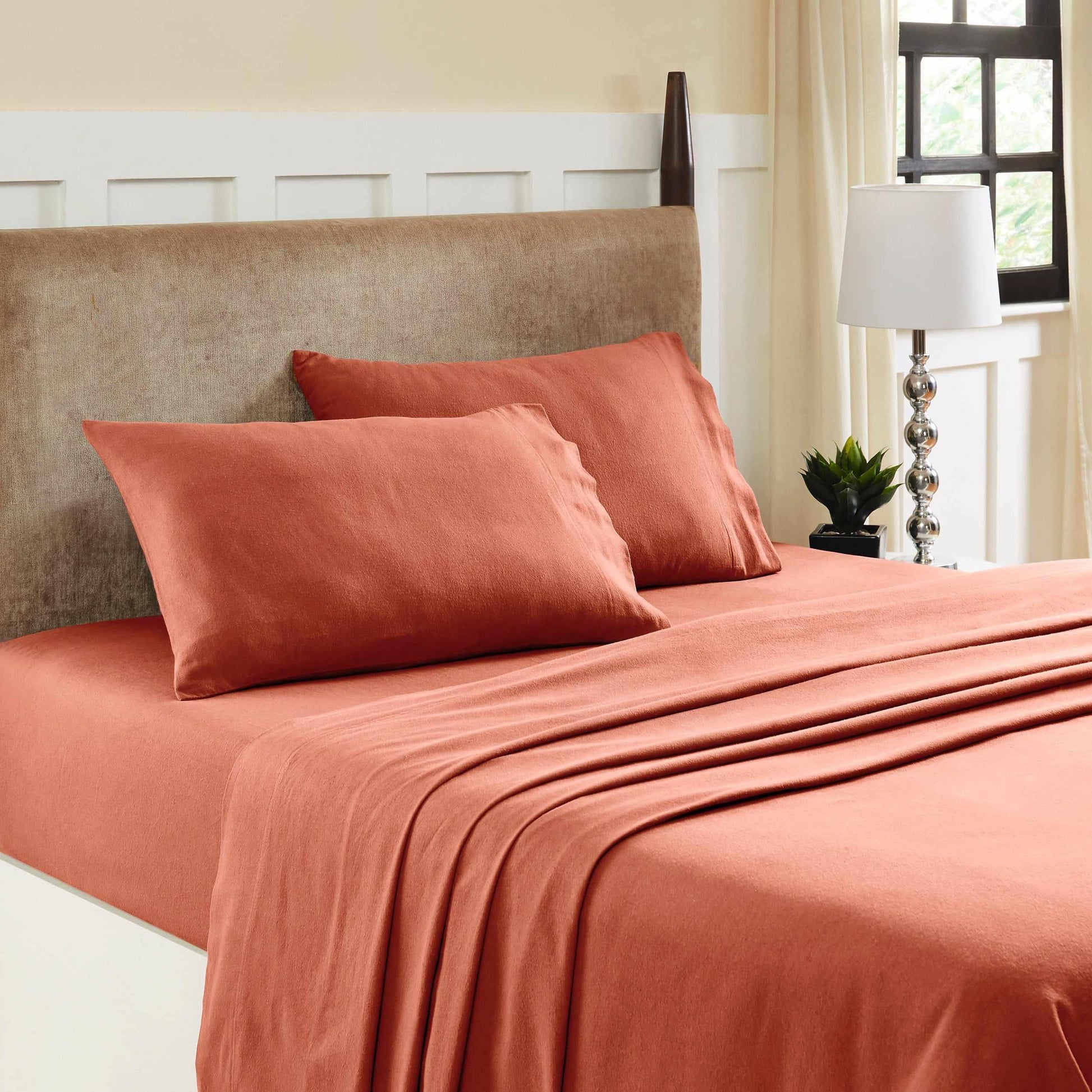  Superior Fleur-de-Lis Deep Pocket Cotton Flannel Sheet Set - Desert Sand