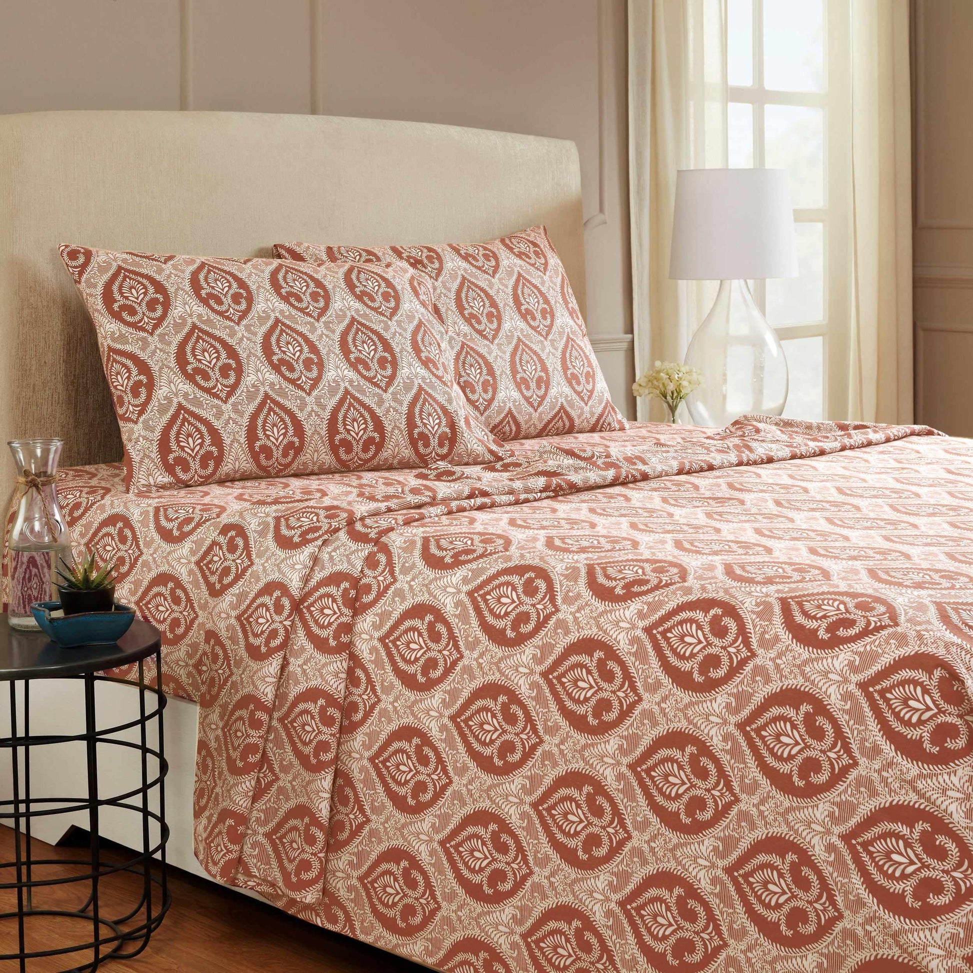  Superior Fleur-de-Lis Deep Pocket Cotton Flannel Sheet Set - Desert Sand